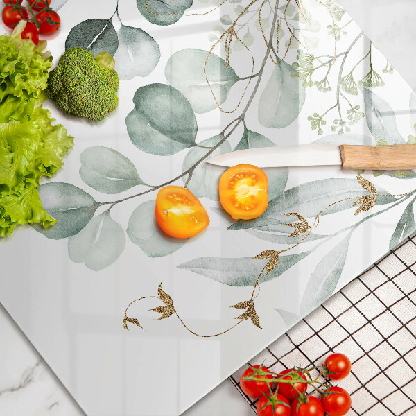 Cache plaque de cuisson Plantes peintes