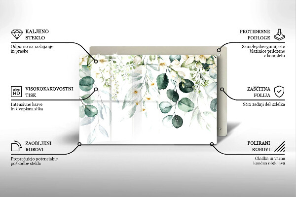 Cache plaque de cuisson Plantes aquarelles