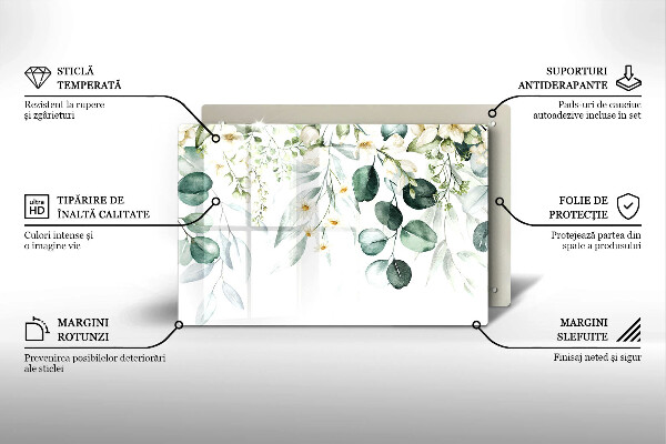 Cache plaque de cuisson Plantes aquarelles