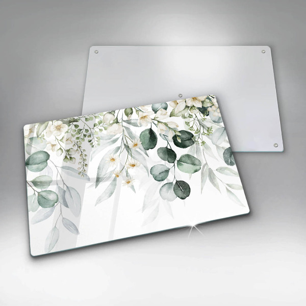 Cache plaque de cuisson Plantes aquarelles