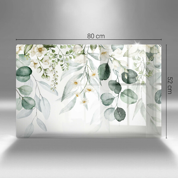 Cache plaque de cuisson Plantes aquarelles