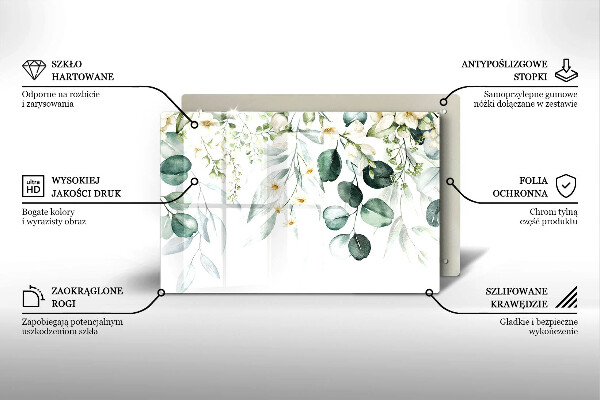 Cache plaque de cuisson Plantes aquarelles