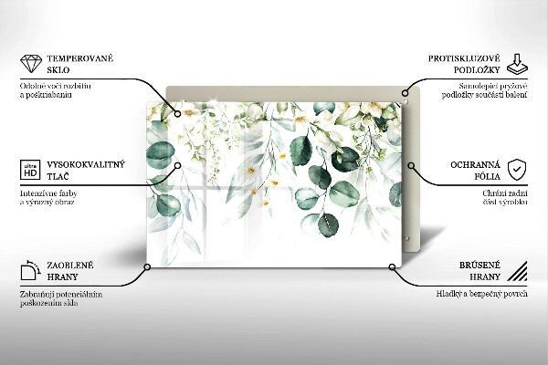 Cache plaque de cuisson Plantes aquarelles