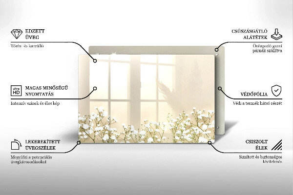 Cache plaque de cuisson Fleurs de bohème en plâtre