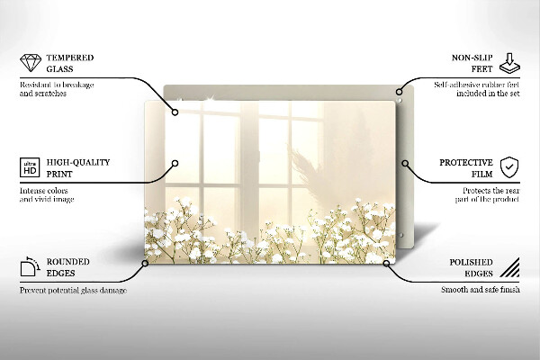 Cache plaque de cuisson Fleurs de bohème en plâtre