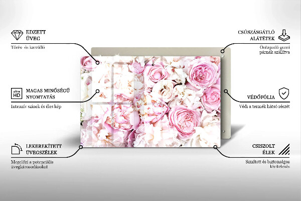 Cache plaque de cuisson Bouquet de pivoines