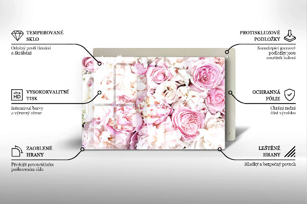 Cache plaque de cuisson Bouquet de pivoines