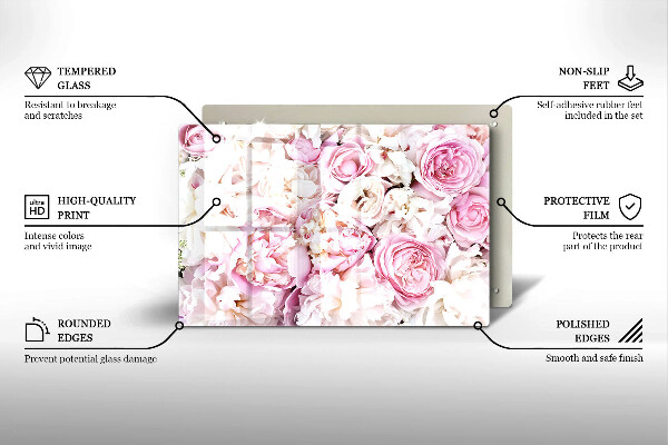 Cache plaque de cuisson Bouquet de pivoines