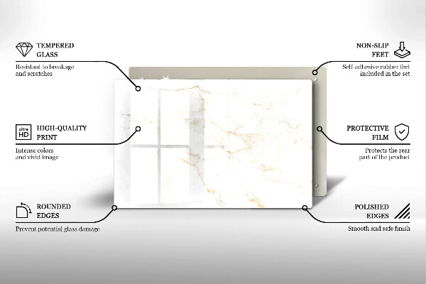 Cache plaque de cuisson Pierre de marbre élégante