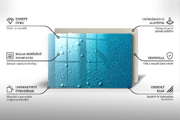 Cache plaque de cuisson Gouttes d'eau