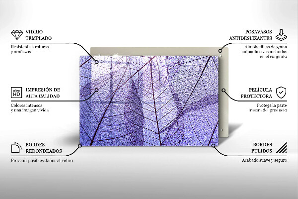 Cache plaque de cuisson Feuilles veinées