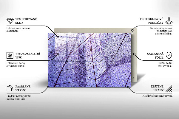 Cache plaque de cuisson Feuilles veinées