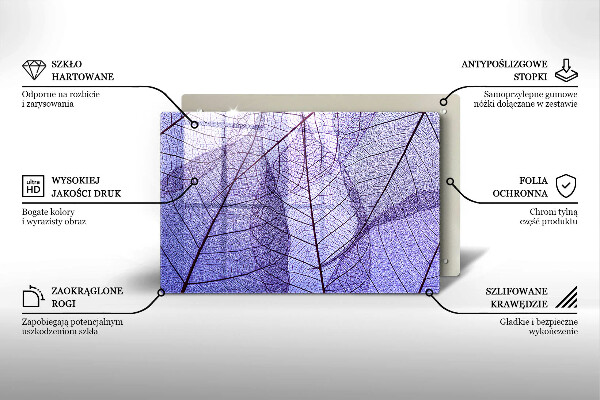 Cache plaque de cuisson Feuilles veinées