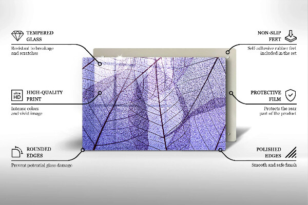 Cache plaque de cuisson Feuilles veinées