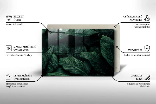 Cache plaque de cuisson Feuilles sombres