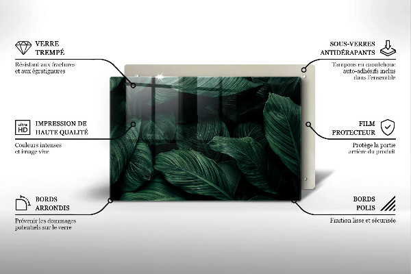 Cache plaque de cuisson Feuilles sombres