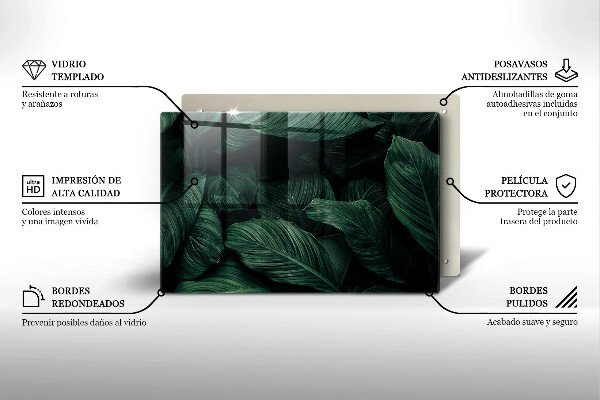 Cache plaque de cuisson Feuilles sombres