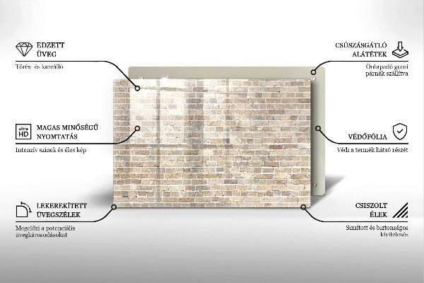 Cache plaque de cuisson Mur de briques lumineuses