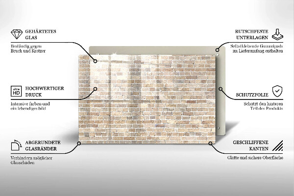 Cache plaque de cuisson Mur de briques lumineuses