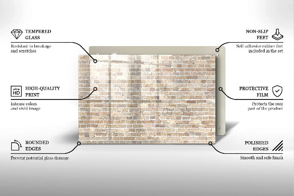 Cache plaque de cuisson Mur de briques lumineuses