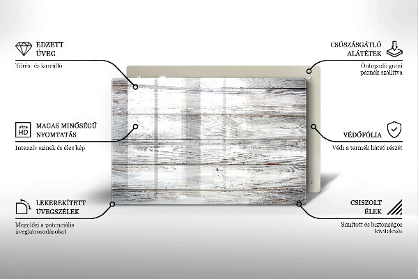 Cache plaque de cuisson Planches de bois brillantes