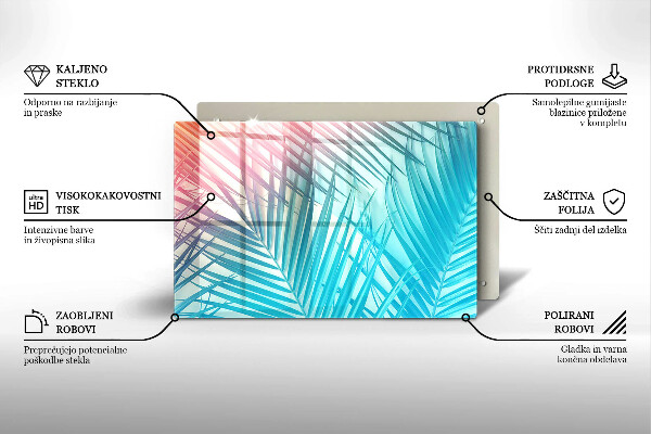 Cache plaque de cuisson Feuilles pastel