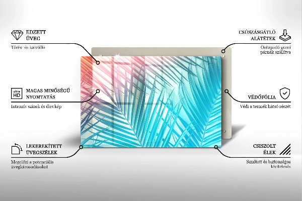 Cache plaque de cuisson Feuilles pastel