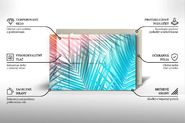 Cache plaque de cuisson Feuilles pastel
