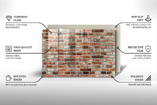 Cache plaque de cuisson Vieux mur de briques