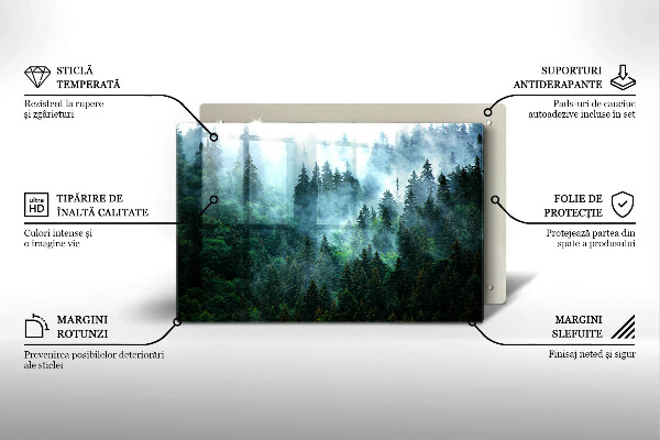 Cache plaque de cuisson Forêt dans le brouillard