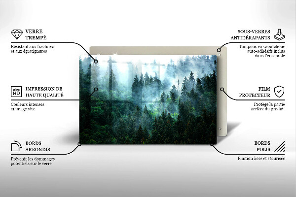 Cache plaque de cuisson Forêt dans le brouillard