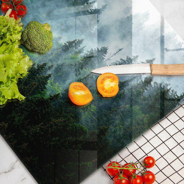 Cache plaque de cuisson Forêt dans le brouillard