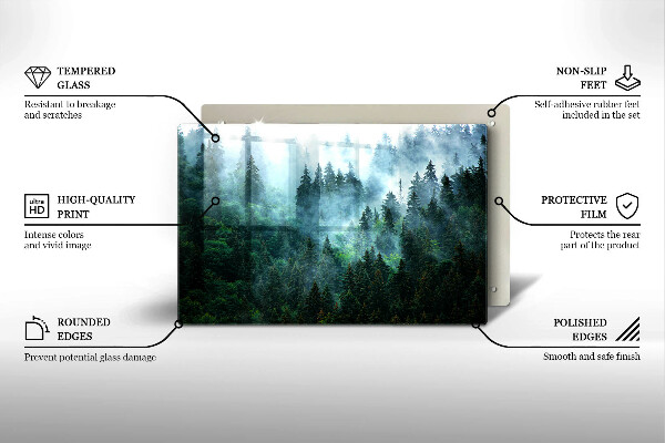 Cache plaque de cuisson Forêt dans le brouillard