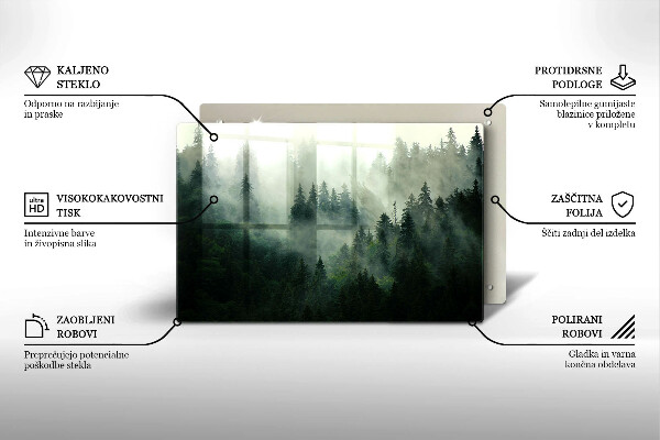 Protection plaque induction Paysage forestier brumeux