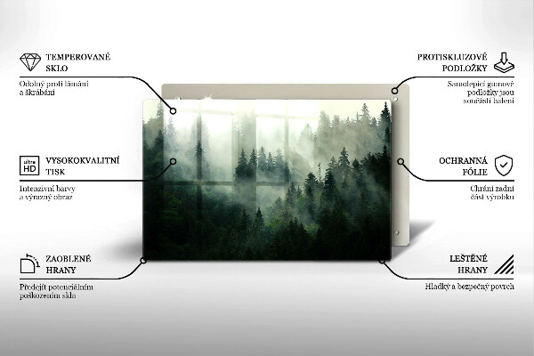 Protection plaque induction Paysage forestier brumeux