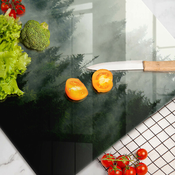 Protection plaque induction Paysage forestier brumeux