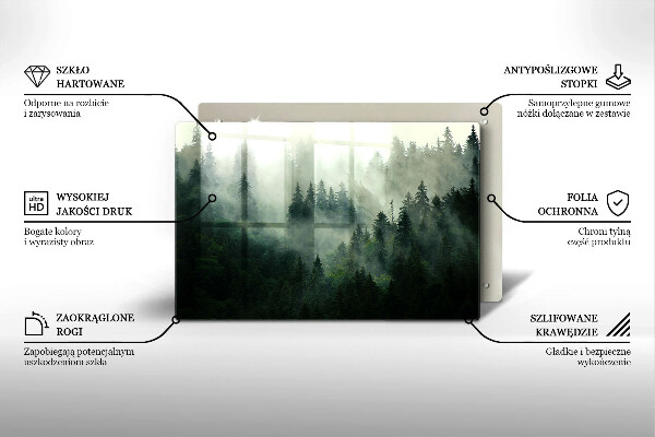 Protection plaque induction Paysage forestier brumeux