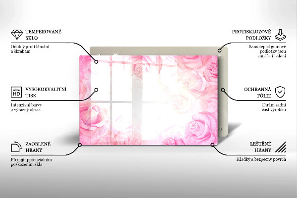 Protection plaque induction Fond de roses délicates