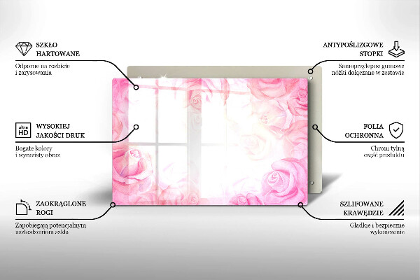 Protection plaque induction Fond de roses délicates