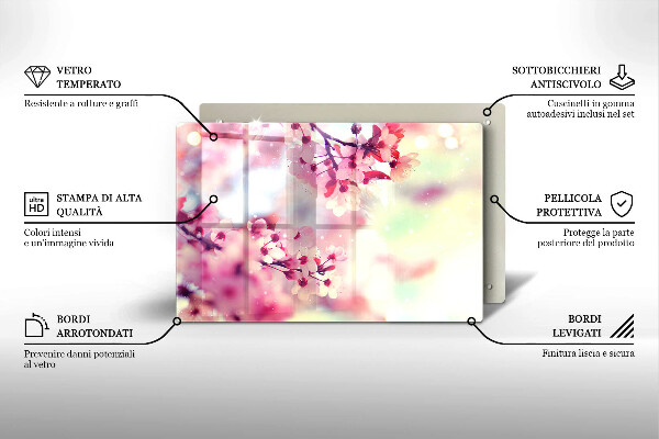 Protection plaque induction Fleurs de pommier nature