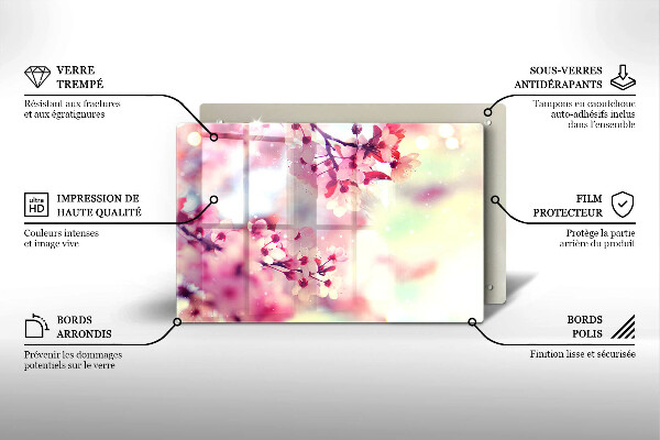 Protection plaque induction Fleurs de pommier nature