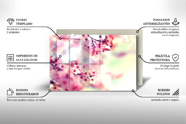 Protection plaque induction Fleurs de pommier nature