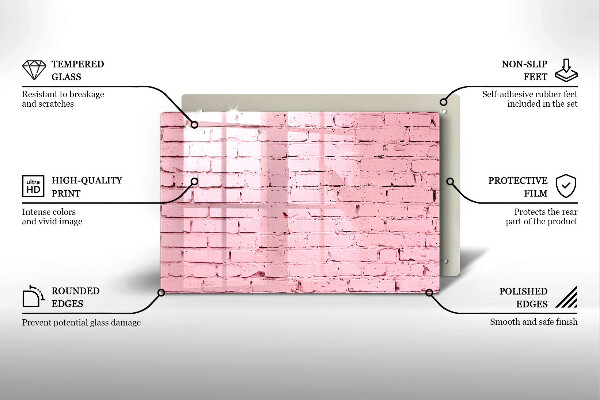 Protection plaque induction Mur de briques pastel