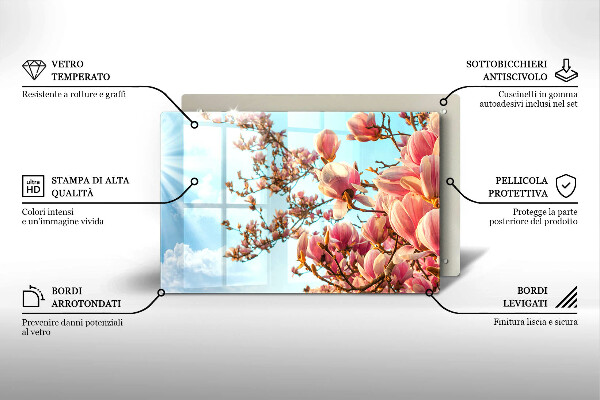 Protection plaque induction Arbre à fleurs roses