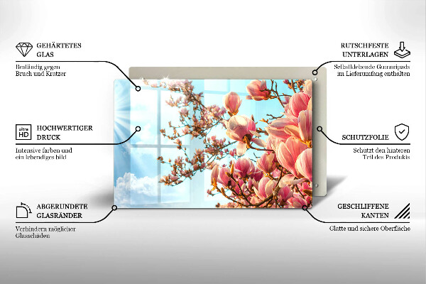 Protection plaque induction Arbre à fleurs roses