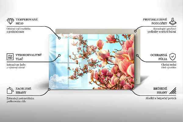 Protection plaque induction Arbre à fleurs roses