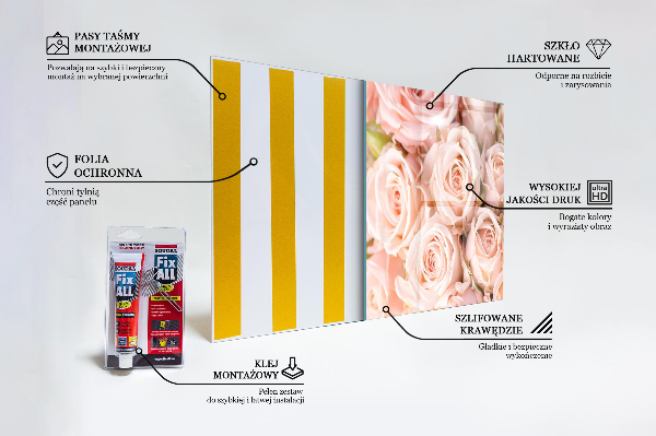 Crédence cuisine en verre Bouquet de roses délicates