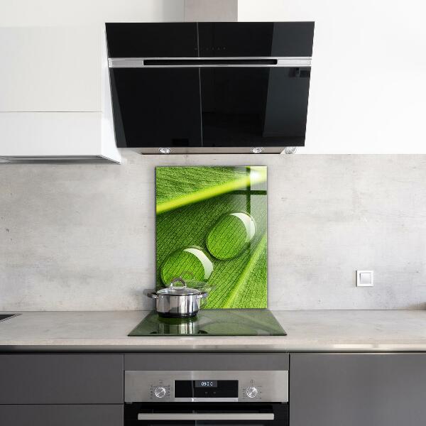 Crédence cuisine en verre Goutte de rosée sur une feuille