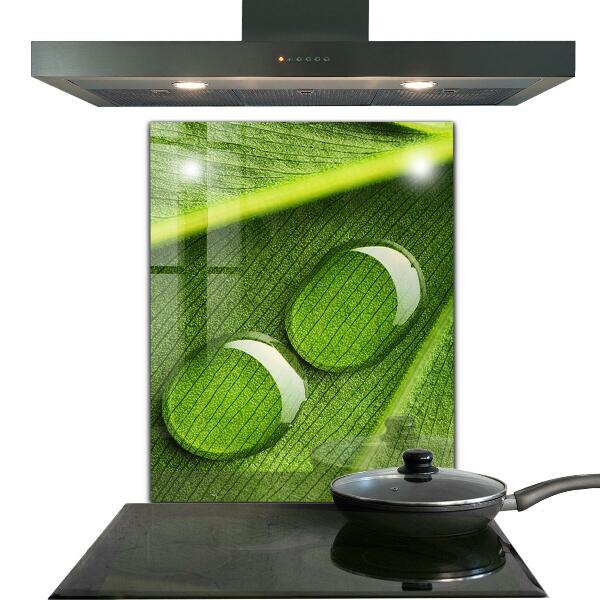 Crédence cuisine en verre Goutte de rosée sur une feuille