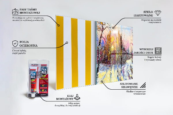 Crédence cuisine en verre Peinture acrylique de parc d’hiver